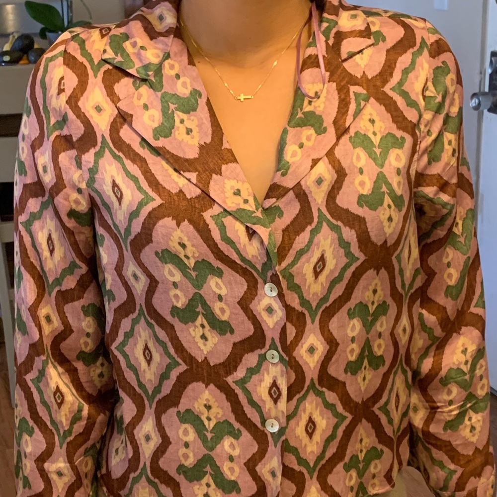 Zara print blouse